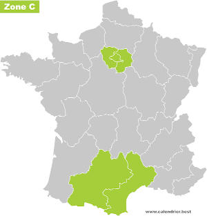 Carte de la zone scolaire C - Académie de Montpellier 