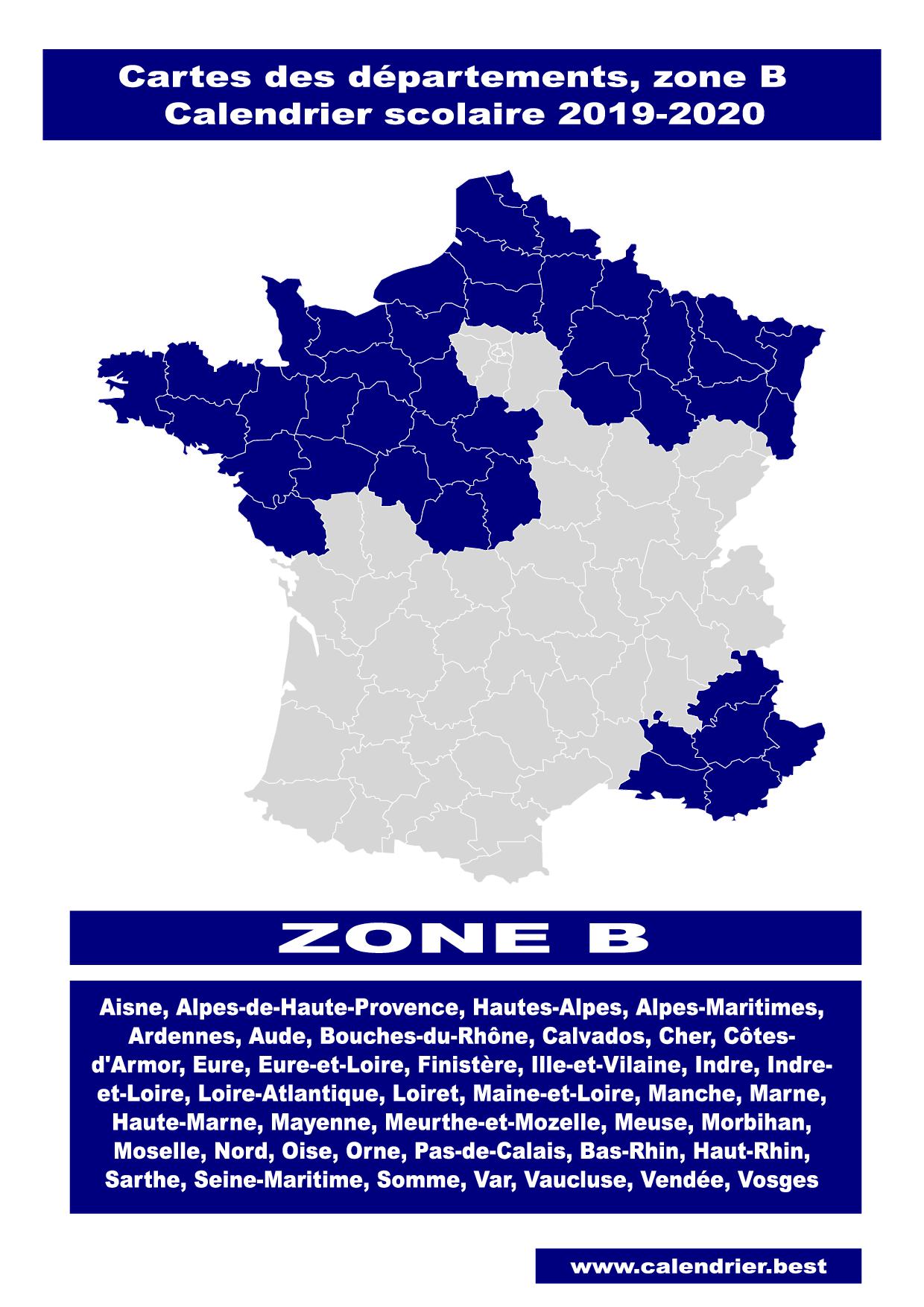 Carte des zones scolaires