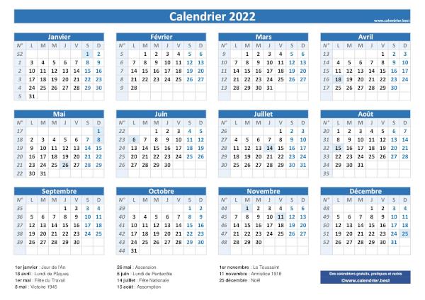 Jours fériés 2022 en France : dates et calendriers