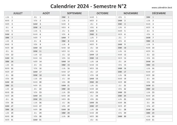 Aperçu de l'année 2024 et dates importantes à imprimer Calendrier 2024,  Agenda 2024, Présentation 2024, Classique, A5 Demi-format A4 Lettre -   France