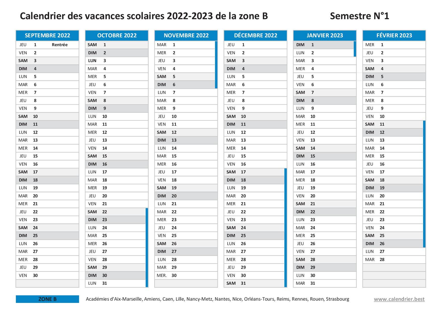 Vacances scolaires 2022 2023 Amiens : dates et calendrier scolaire 2022-2023