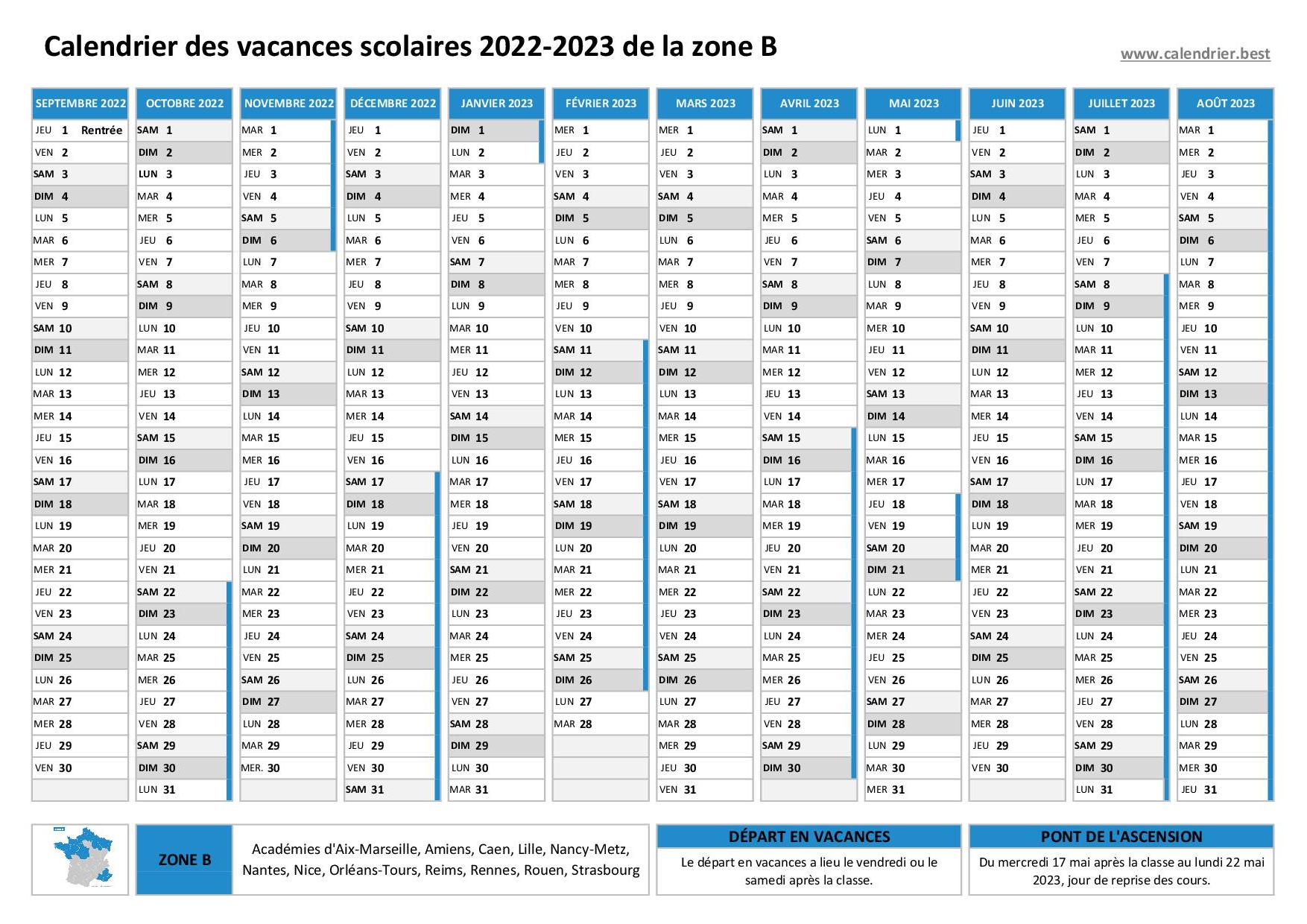 Vacances scolaires 2022 2023 Aix-Marseille : dates et calendrier scolaire  2022-2023