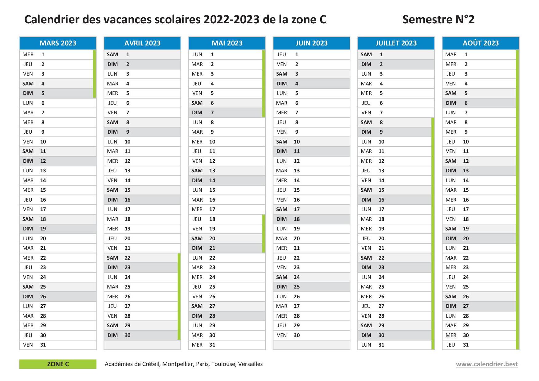 Vacances scolaires 2022 2023 Montpellier : dates et calendrier scolaire  2022-2023